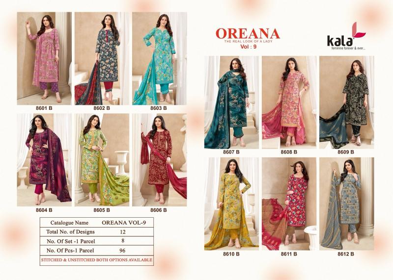 Kala oreana vol-9 cotton dress materials wholesale